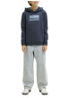 Thumbnail Sweat en coton marine à coupe droite pourvu d'un col à capuche - Image 7