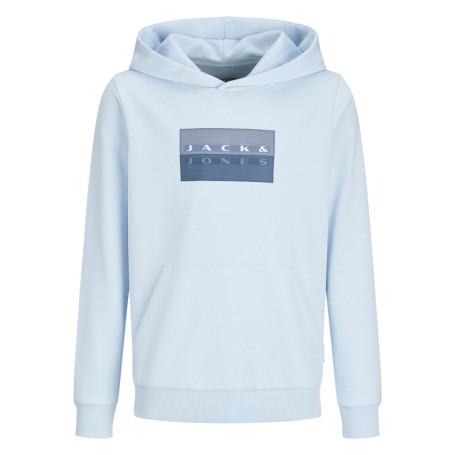 Sweat en coton bleu clair à coupe droite pourvu...