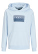 Thumbnail Sweat en coton bleu clair à coupe droite pourvu d'un col à capuche
