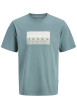 Thumbnail T-shirt en coton vert à coupe droite pourvu d'un col rond côtelé