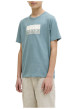 Thumbnail T-shirt en coton vert à coupe droite pourvu d'un col rond côtelé - Image 2