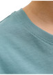 Thumbnail T-shirt en coton vert à coupe droite pourvu d'un col rond côtelé - Image 5