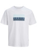 Thumbnail T-shirt en coton blanc à coupe droite pourvu d'un col rond côtelé