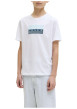 Thumbnail T-shirt en coton blanc à coupe droite pourvu d'un col rond côtelé - Image 2