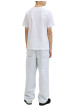 Thumbnail T-shirt en coton blanc à coupe droite pourvu d'un col rond côtelé - Image 3