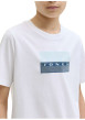 Thumbnail T-shirt en coton blanc à coupe droite pourvu d'un col rond côtelé - Image 4
