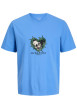 Thumbnail T-shirt en coton biologique bleu à coupe droite orné d'une illustration
