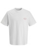 Thumbnail T-shirt en coton blanc imprimé à coupe droite pourvu d'un col rond