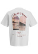 Thumbnail T-shirt en coton blanc imprimé à coupe droite pourvu d'un col rond - Image 2