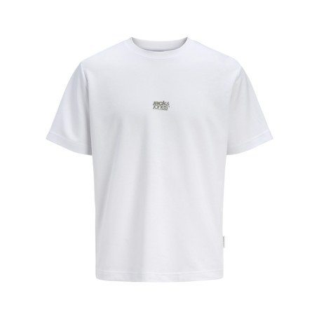 T-shirt blanc imprimé à coupe droite pourvu...