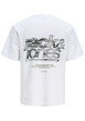 Thumbnail T-shirt blanc imprimé à coupe droite pourvu d'un col rond et de manches courtes - Image 2