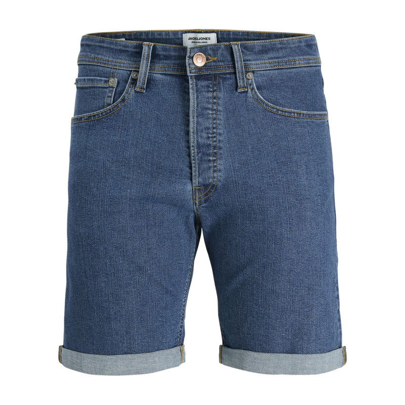 Jack & Jones - Bermuda Bleu à Coupe Droite Pourvu De Revers Et De Coutures Contrastées - Bleu