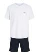 Thumbnail Pyjama court en coton blanc pourvu du logo de la marque sur la poitrine