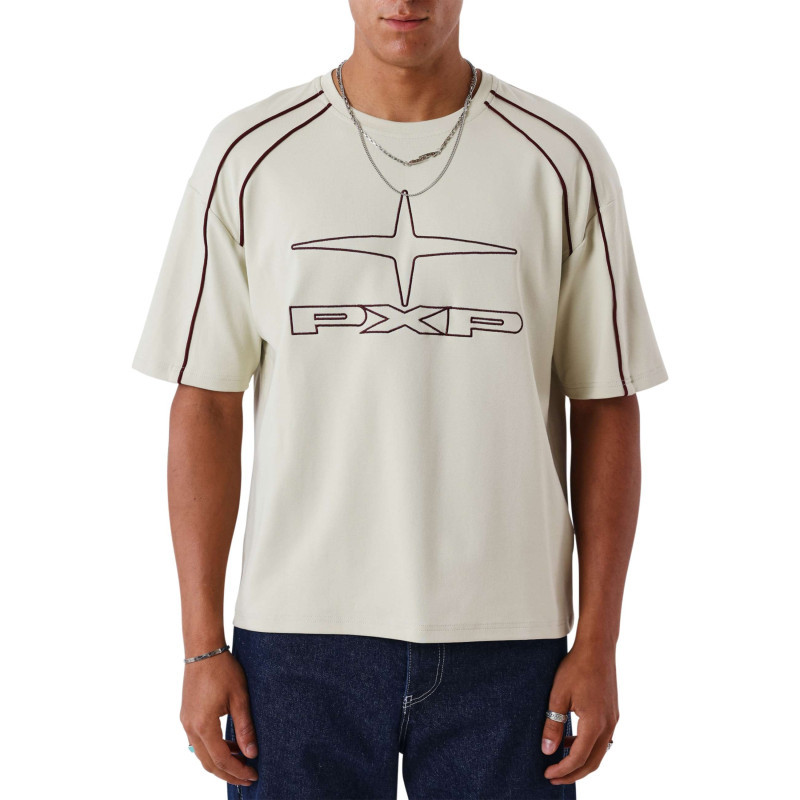 Project X - T-shirt En Coton écru Avec Logo à Coupe Droite Et à Col Rond - Beige Project X - T-shirt En Coton écru Avec Logo à Coupe Droite Et à Col Rond - Beige