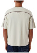 Thumbnail T-shirt en coton écru avec logo à coupe droite et à col rond - Image 2