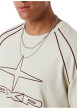 Thumbnail T-shirt en coton écru avec logo à coupe droite et à col rond - Image 3