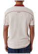 Thumbnail Polo en coton écru avec logo à coupe droite et à col boutonné - Image 2