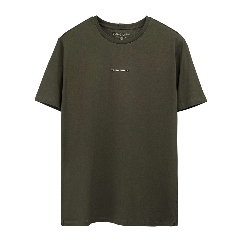 Teddy Smith - T-shirt En Coton Vert Uni Avec Une Coupe Droite Et Un Col Rond - Vert Teddy Smith - T-shirt En Coton Vert Uni Avec Une Coupe Droite Et Un Col Rond - Vert