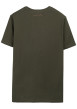 Thumbnail T-shirt en coton vert uni avec une coupe droite et un col rond - Image 2