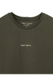 Thumbnail T-shirt en coton vert uni avec une coupe droite et un col rond - Image 3