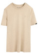 Thumbnail T-shirt beige uni avec un logo à coupe droite et à col rond