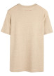 Thumbnail T-shirt beige uni avec un logo à coupe droite et à col rond - Image 2