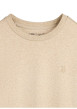 Thumbnail T-shirt beige uni avec un logo à coupe droite et à col rond - Image 4