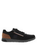 Thumbnail Sneakers noires à talon plat avec des lacets et un zip latéral