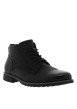 Thumbnail Bottines noires en cuir à talon décroché bas avec un zip et des lacets ronds - Image 3
