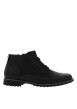Thumbnail Bottines noires en cuir à talon décroché bas avec un zip et des lacets ronds