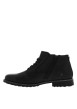 Thumbnail Bottines noires en cuir à talon décroché bas avec un zip et des lacets ronds - Image 2