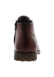 Thumbnail Bottines cognac en cuir à talon décroché bas avec un zip et des lacets ronds - Image 6