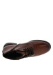 Thumbnail Bottines cognac en cuir à talon décroché bas avec un zip et des lacets ronds - Image 4