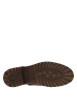 Thumbnail Bottines cognac en cuir à talon décroché bas avec un zip et des lacets ronds - Image 5