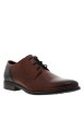 Thumbnail Derbies cognac en cuir avec un talon plat et des lacets ronds - Image 3