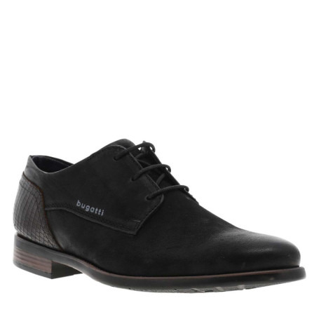 Derbies noires en cuir avec un talon plat et...