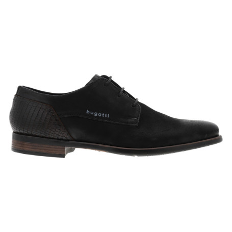 Derbies noires en cuir avec un talon plat et...