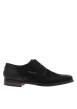 Thumbnail Derbies noires en cuir avec un talon plat et des lacets ronds