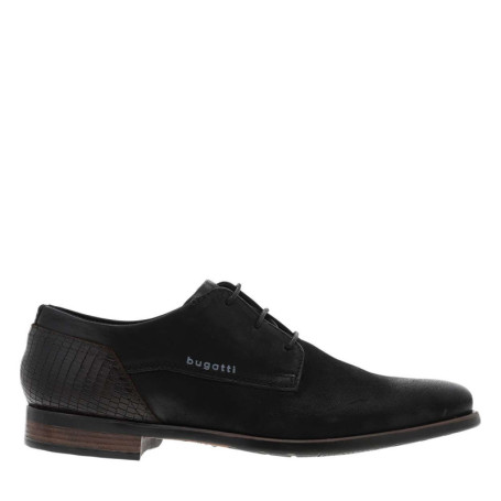 Derbies noires en cuir avec un talon plat et...
