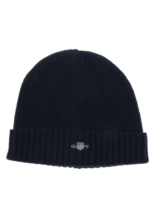 Bonnet marine uni coupe ajustée avec un logo brodé à l’avant