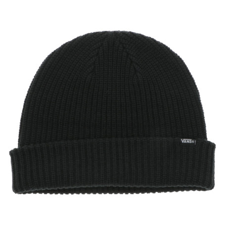 Bonnet noir uni en maille tricotée avec un...