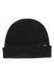 Thumbnail Bonnet noir uni en maille tricotée avec un petit logo blanc cousu