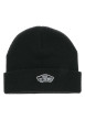 Thumbnail Bonnet noir uni en maille tricotée avec un logo blanc iconique brodé