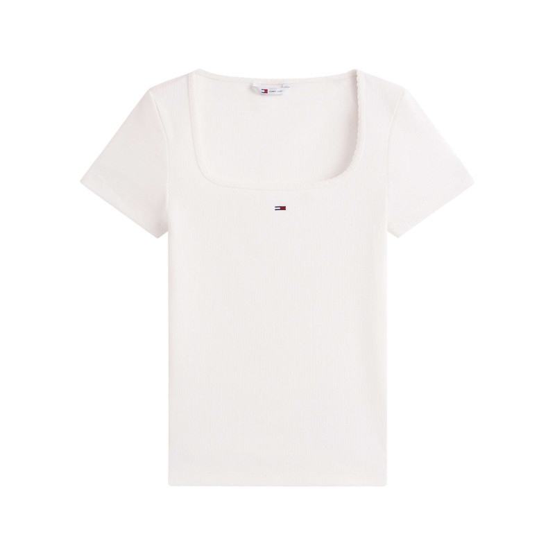 Tommy Jeans - T-shirt écru Uni Avec Une Coupe Moulante Et Des Manches Courtes - Beige