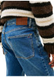 Thumbnail Jean en coton bleu uni avec une coupe slim à zip et à bouton - Image 6