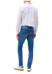 Thumbnail Jean en coton bleu uni avec une coupe slim à zip et à bouton - Image 8