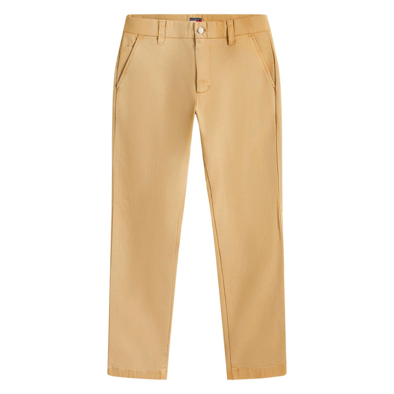 Tommy Jeans - Pantalon Chino En Coton Beige Uni Avec Une Coupe Slim à Zip Et à Bouton - Beige