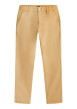 Thumbnail Pantalon Chino en coton beige uni avec une coupe slim à zip et à bouton