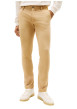 Thumbnail Pantalon Chino en coton beige uni avec une coupe slim à zip et à bouton - Image 2