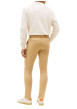 Thumbnail Pantalon Chino en coton beige uni avec une coupe slim à zip et à bouton - Image 3